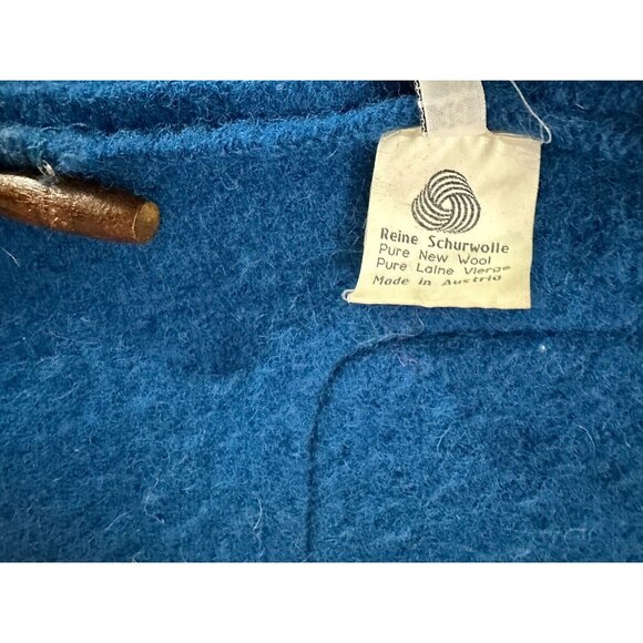 Giesswein Boiled wool long coat color blue size 38 EU / 6 US Vtg made Austria - Picture 3 of 7